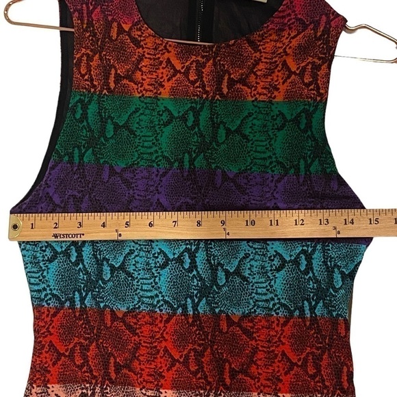 ALICE + OLIVIA Delora Rainbow Snake Print Midi Dress VGUC - Picture 16 of 16